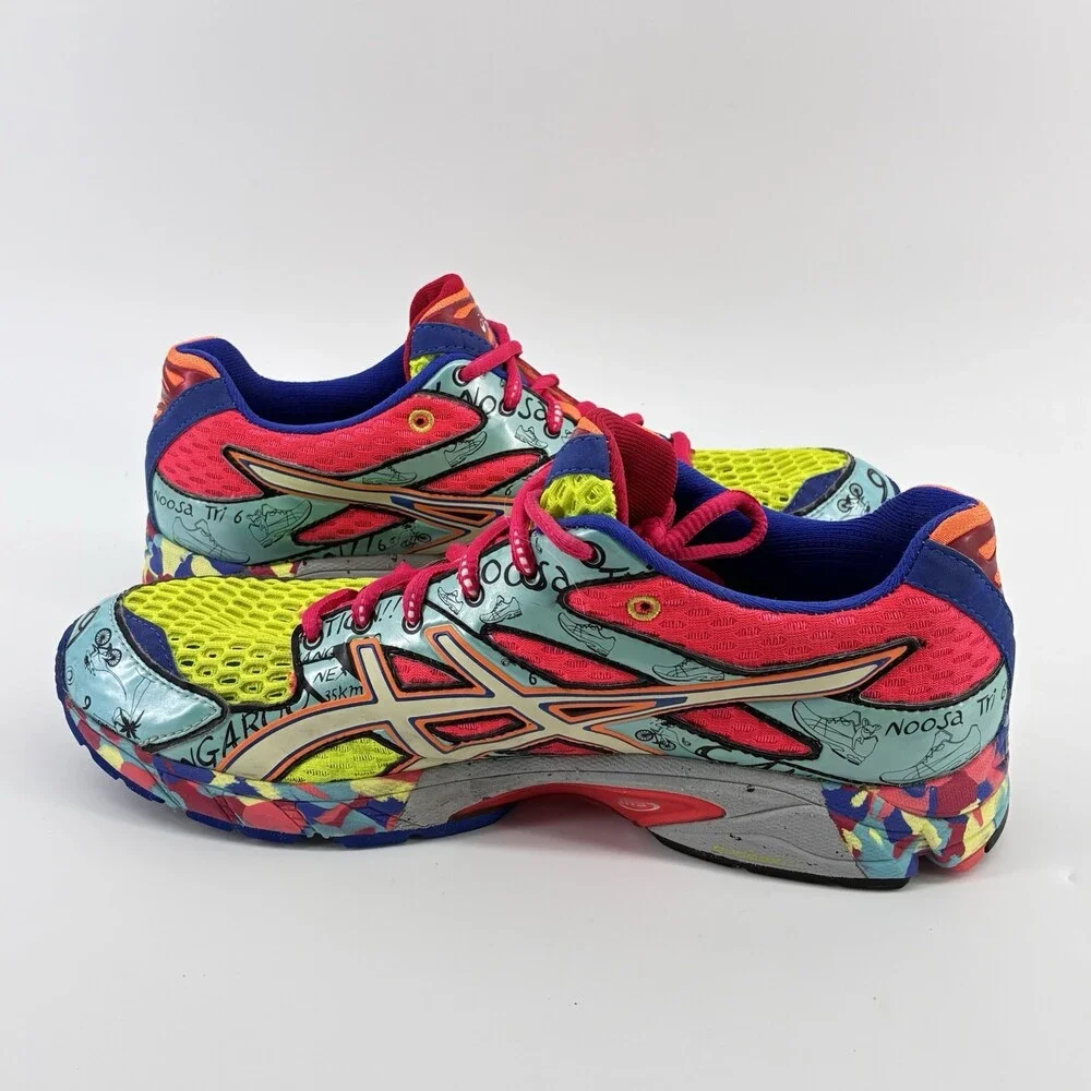 ASICS Gel Noosa Tri Mens 8.5 Multicolor Neon Triathlon Running Shoe (E9) - Picture 6 of 8